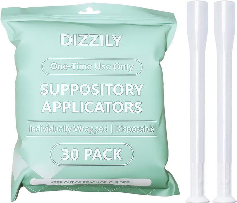 Dizzily 30 Pack Disposable Vaginal Suppository Applicators for Women, Individually Wrapped, Hygienic - Fits Most Boric Acid Suppositories, Pills, Tablet, Cap-sules and Feminine Care Applicator - Image 1